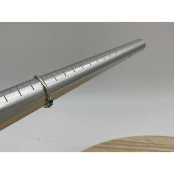 Estate Turquoise Ring Sterling Silver 925 Womens Size 8 Band Boho Stackable - Picture 5 of 9